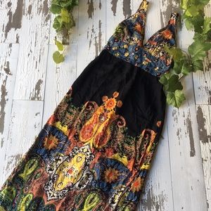 Angie black paisley and floral dress